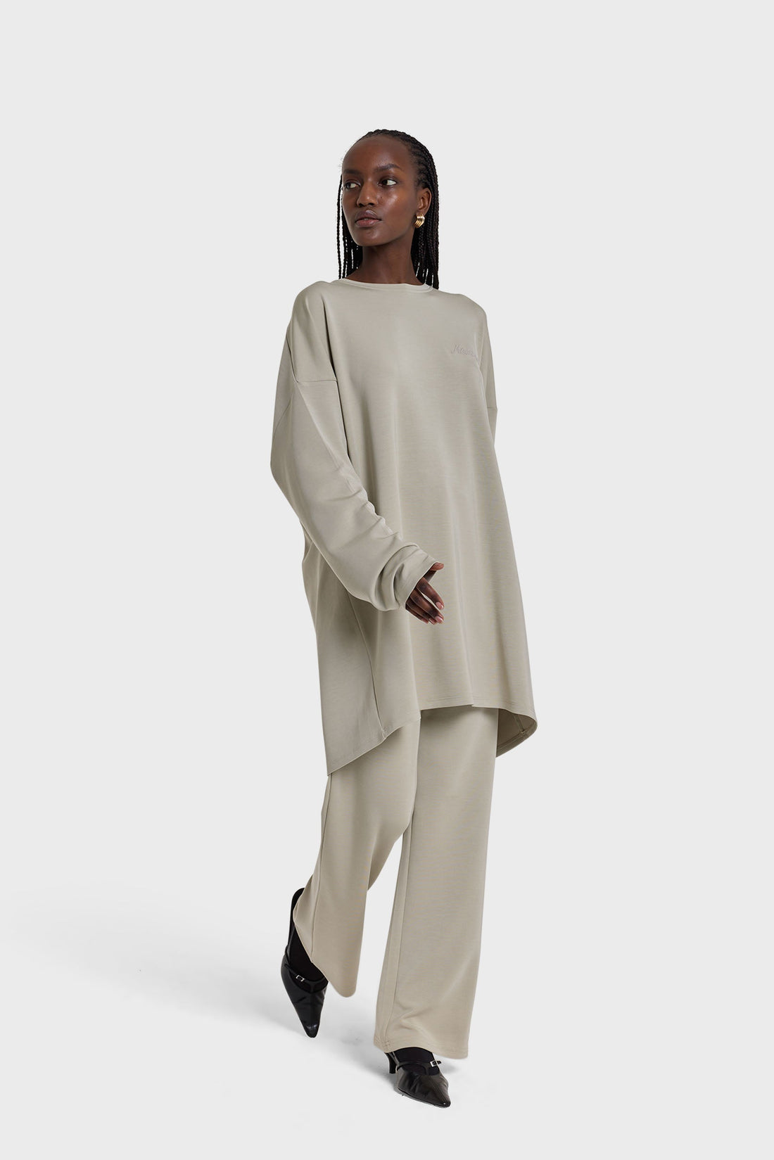 Jersey Modal Broek | Salie