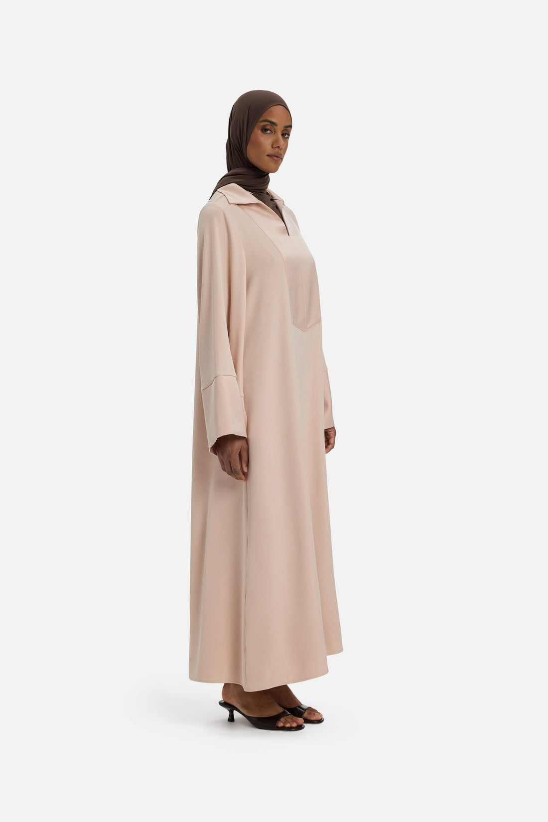 Kaftan Jurk Regular | Donkerroze