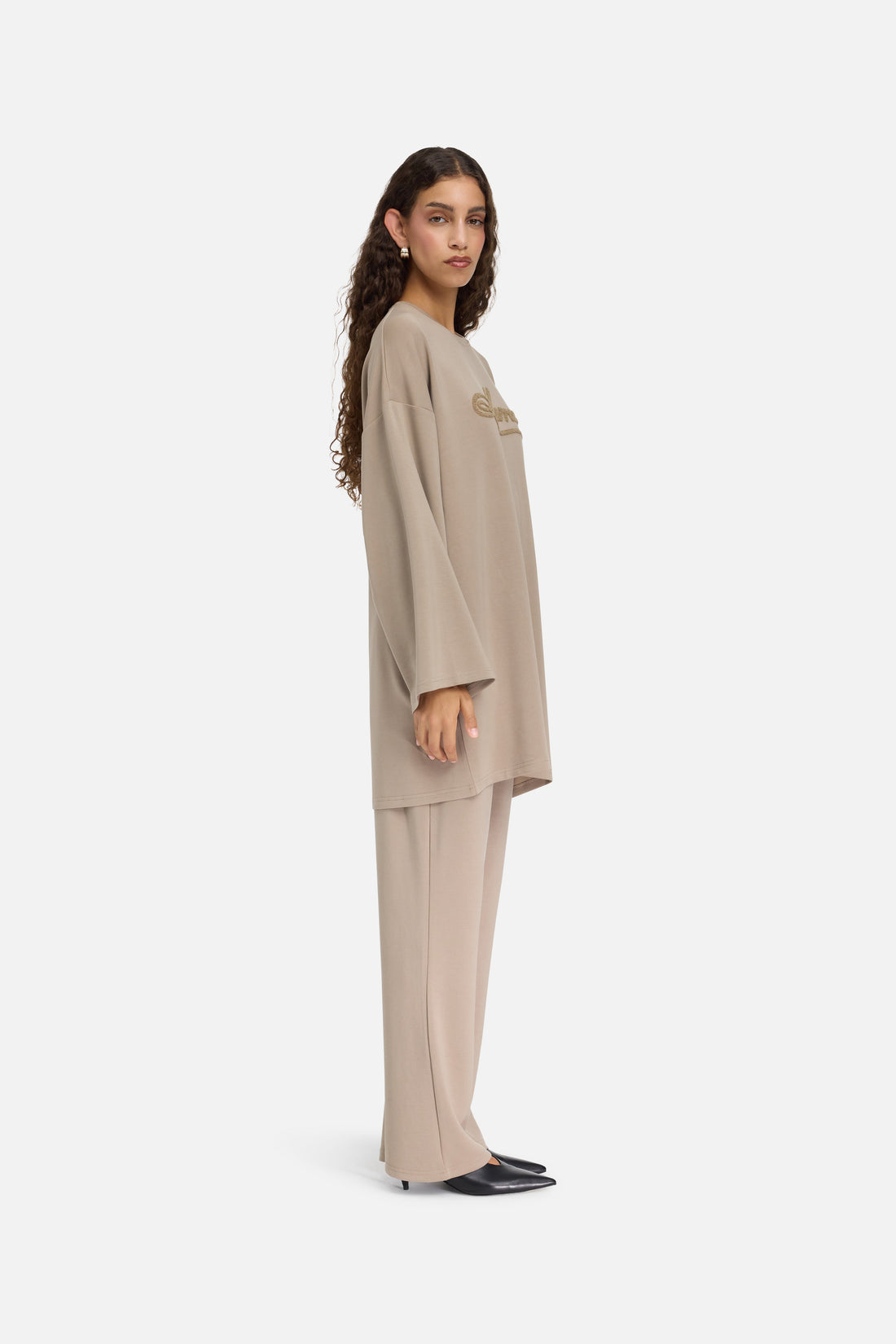 Jersey broek van modal | Khaki
