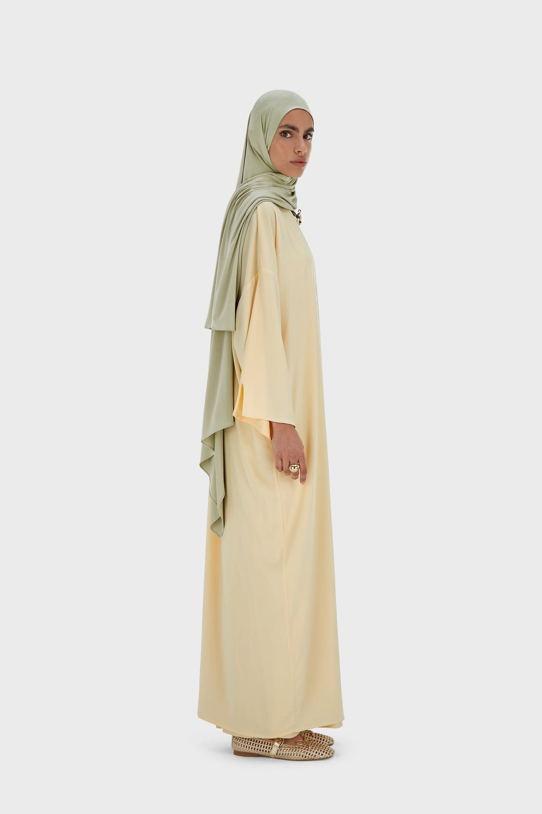 Mouwelose geweven jurk | Sorbet