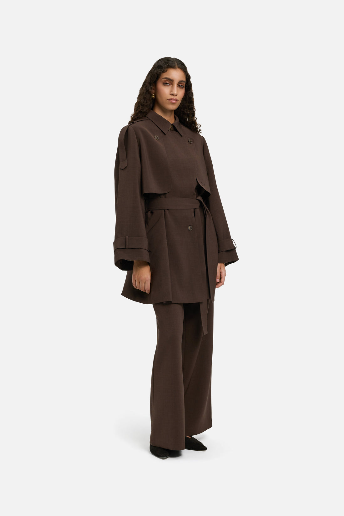 Korte Trench Jas | Donkerbruin