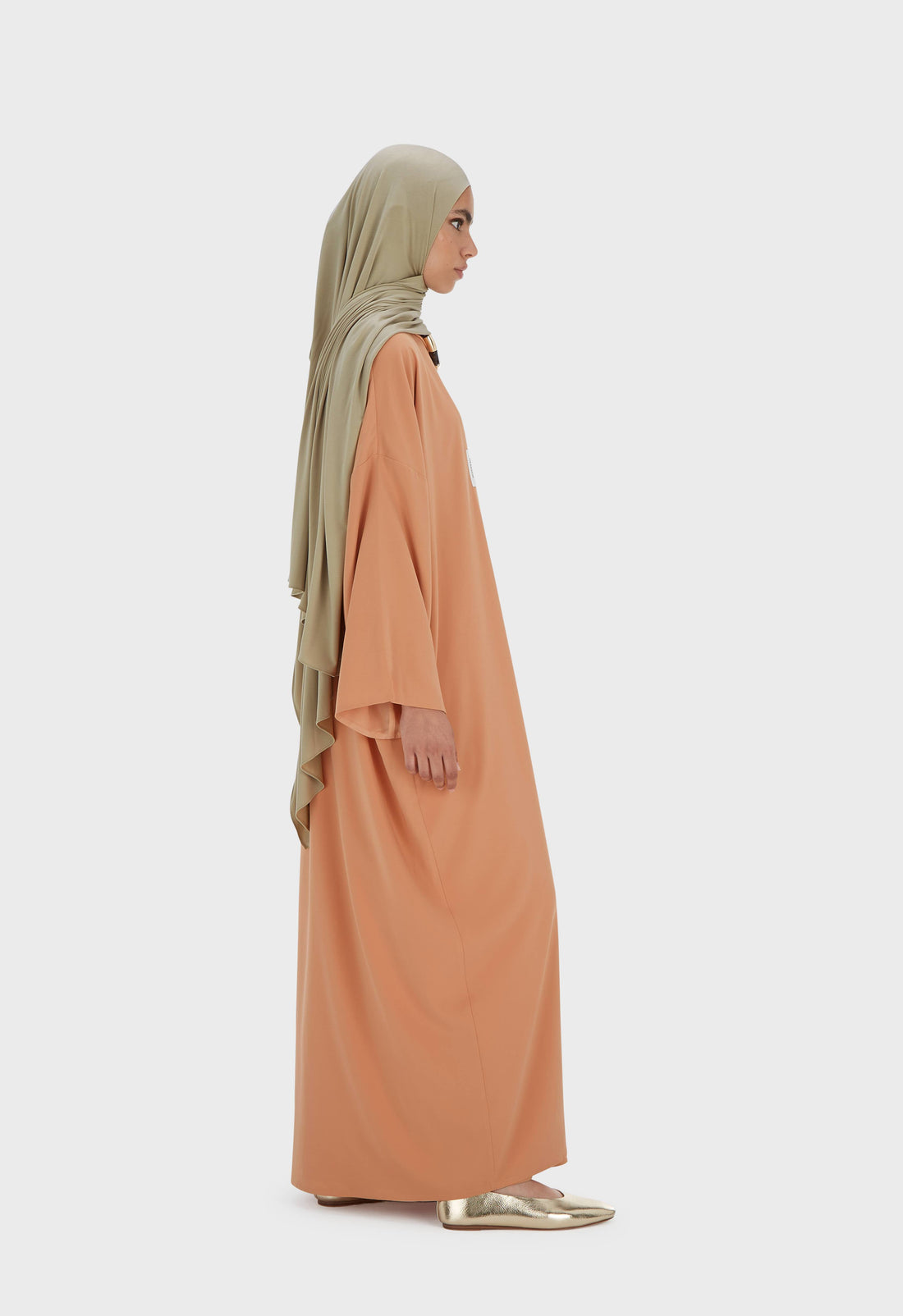Mouwelose Geweven Jurk Normaal | Pastel Oranje
