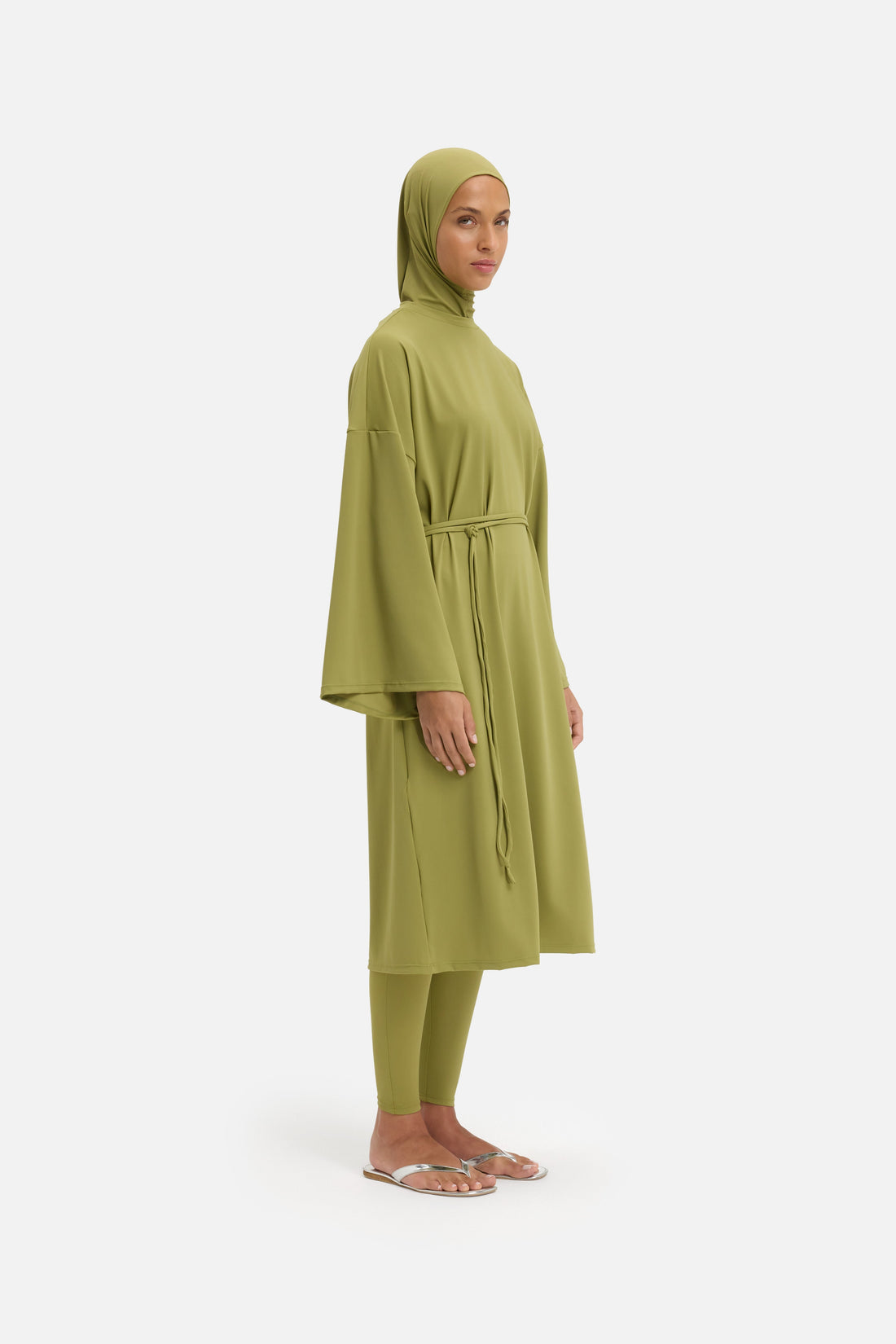 T-shirt strandjurk | Gemalen basilicum