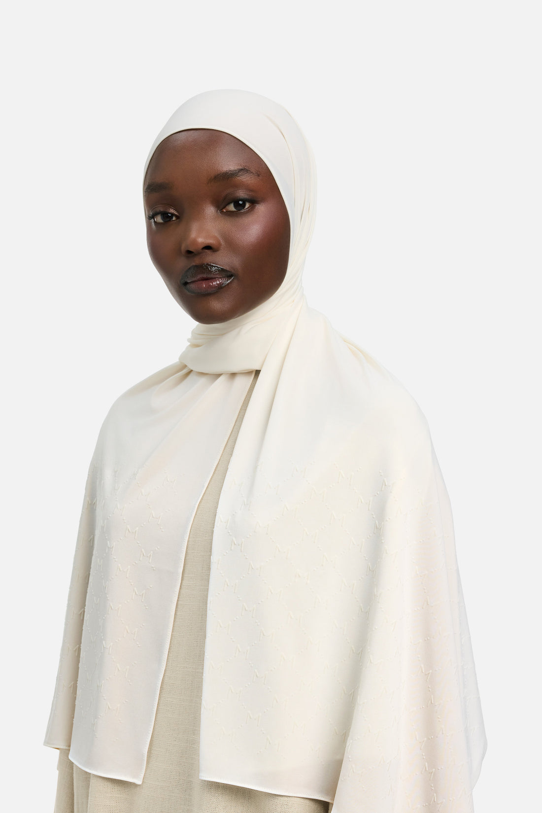 De Monogram Flock Sjaal Premium | Off White